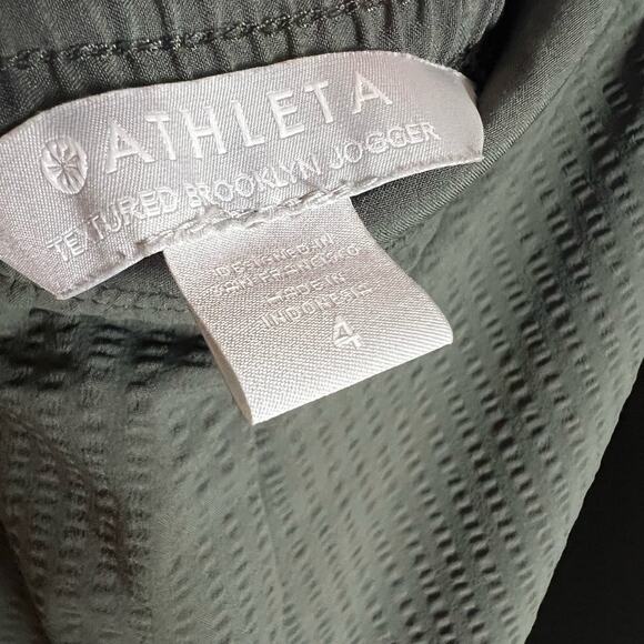 Athleta Olive Green Textured Brooklyn Jogger Pants Size 4 - Picture 9 of 11